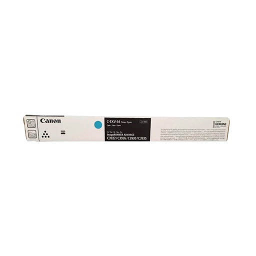 [59869] Тонер-картридж Canon C-EXV 64 CYAN для IR ADVANCE DX C39xx 5754C002AA