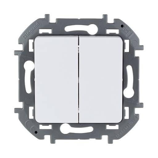 [47633] Выключатель двухклавишный Legrand Inspiria 673620 10 AX 250 В белый