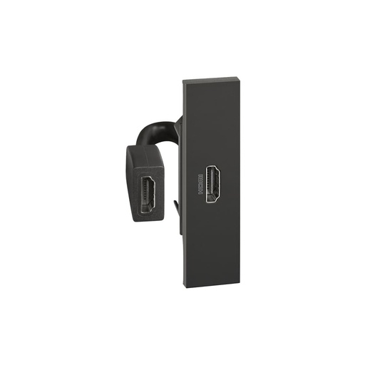 [73809] Розетка HDMI Bticino K4284P Living Now с накладкой на 1 модуль Чёрный